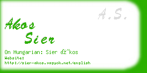 akos sier business card